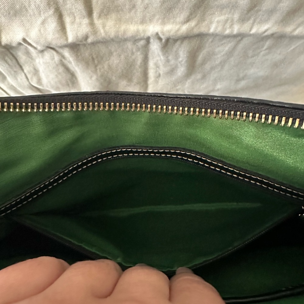 Kate Spade Black Pebble Leather Satchel Bag Shoulder Hobo Purse - Picture 8 of 9